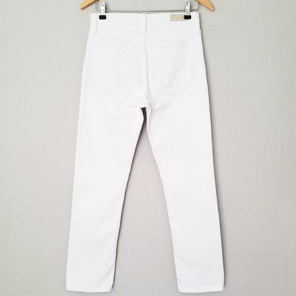 Ag Adriano Goldschmied The Isabelle High-Rise Straight Crop Jean Slit 27 White - Picture 6 of 16